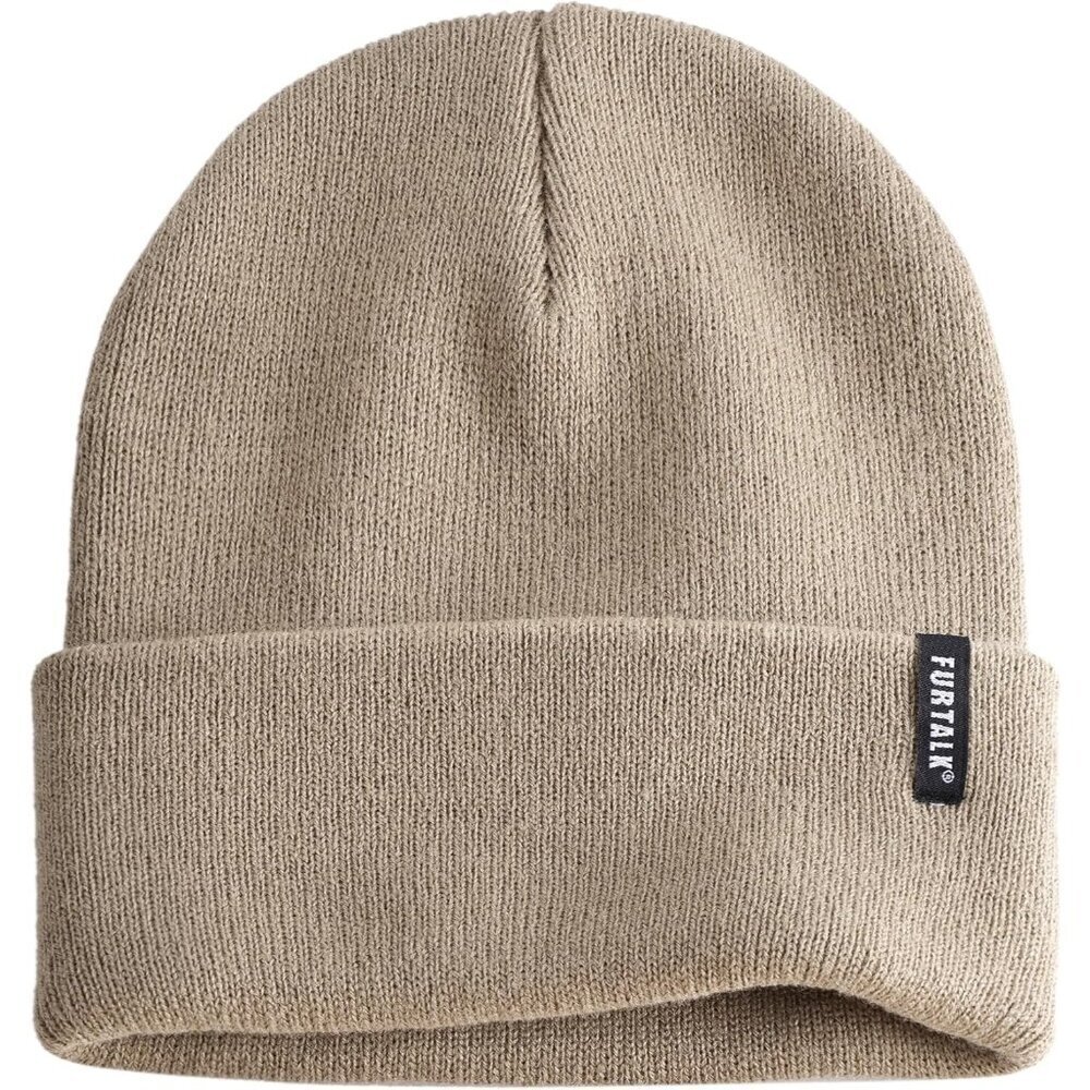 🆕 Women Cream Knit Beanie Hat Acrylic Winter Soft Wearing Warm Unisex Cuffed
